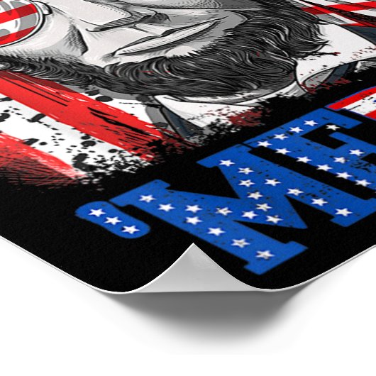 Abraham Lincoln 4 juli Merica Mannen Ameri Poster (Hoek)
