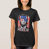 Abraham Lincoln 4 juli Merica Mannen Ameri T-shirt (Voorkant)