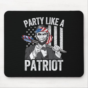 Abraham Lincoln 4 juli Shirt Mannen Amerikaans Muismat