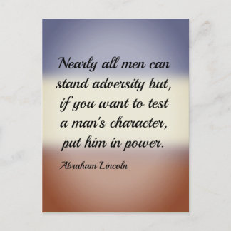 Abraham Lincoln Adversity and Power Quote Briefkaart