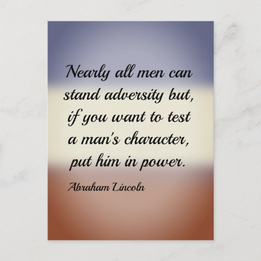 Abraham Lincoln Adversity and Power Quote Briefkaart (Voorkant)