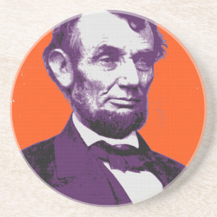 Abraham Lincoln alt Zandsteen Onderzetter