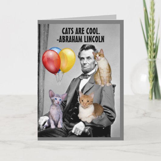 ABRAHAM LINCOLN ANNIVERSAIRE CARTES CHATS CAT (Devant)