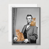 Abraham Lincoln avec chat chats Cartes postales (Devant / Derrière)