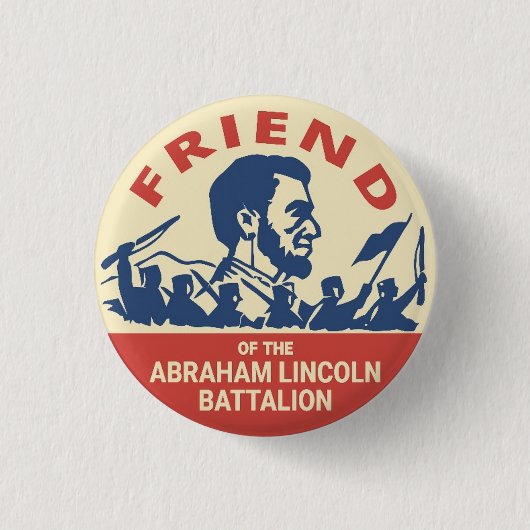 Abraham Lincoln Brigade Emblem Badge Ronde Button 3,2 Cm (Voorkant)