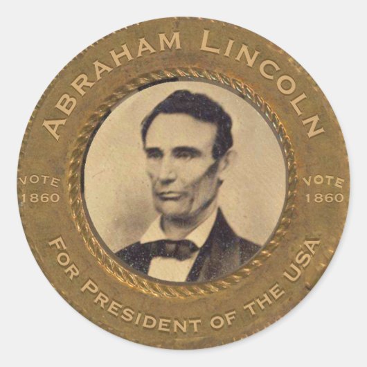 Abraham Lincoln Campaign Button Ronde Sticker (Voorkant)