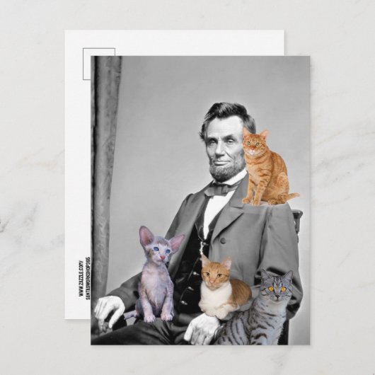 ABRAHAM LINCOLN CAT LOVER BRIEFKAARTEN (Voorkant / Achterkant)