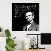 Abraham Lincoln Citaat op Karakter Poster (Thuiskantoor)
