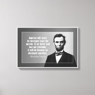 Abraham Lincoln citaat over Amerika Canvas Afdruk