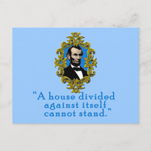 Abraham Lincoln citeert A House Divided Briefkaart