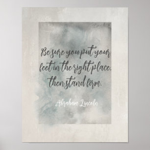Abraham Lincoln citeert stevige grijze  blik Poster
