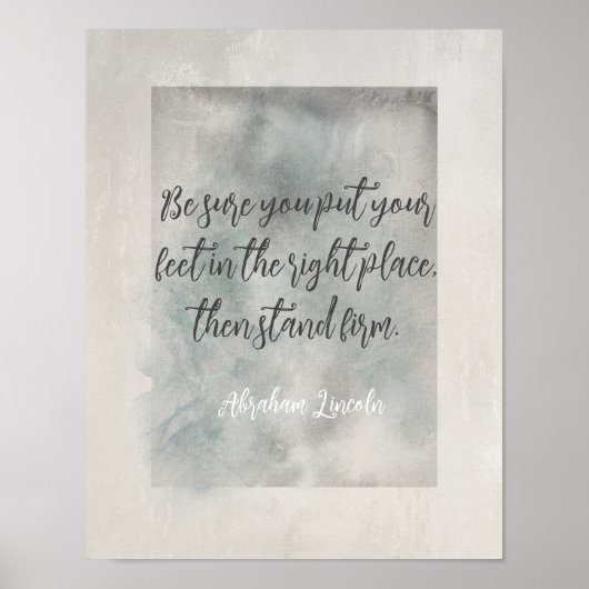 Abraham Lincoln citeert stevige grijze  blik Poster (Voorkant)