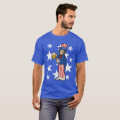 Abraham Lincoln Drink A Beer Funny 4 juli T-shirt (Voorkant volledig)