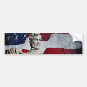 Abraham Lincoln en de vlag Bumpersticker