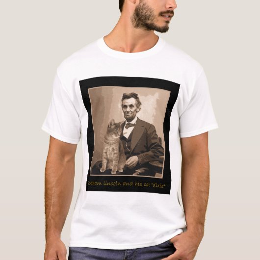 Abraham Lincoln en "Dixie" zijn kat T-shirt (Voorkant)