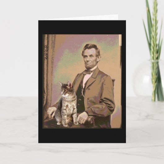 Abraham Lincoln en zijn Kat Dixie Kaart (Voorkant)