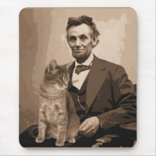 Abraham Lincoln en zijn kat "Dixie" Muismat