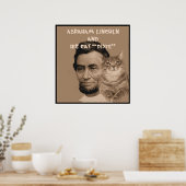Abraham Lincoln en zijn kat "Dixie" Poster (Keuken)