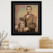 Abraham Lincoln en zijn kat "Dixie" Poster (Keuken)