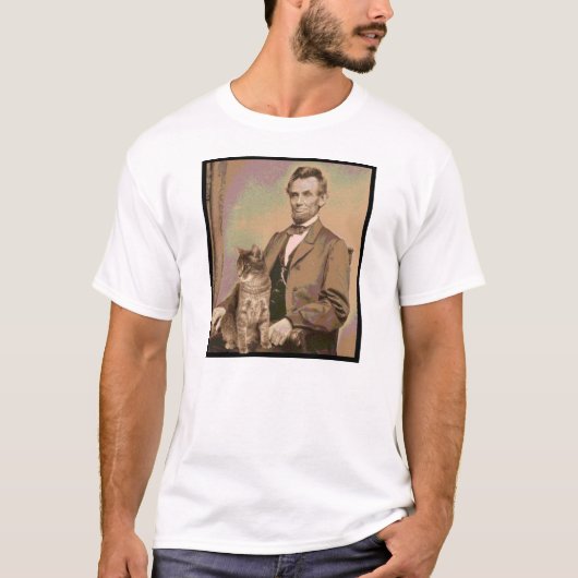 Abraham Lincoln en zijn kat "Dixie" T-shirt (Voorkant)