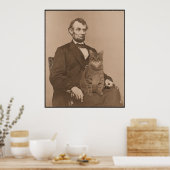 Abraham Lincoln en zijn kat Gloria 2 Poster (Keuken)