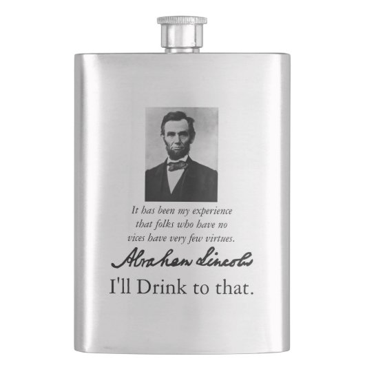 Abraham Lincoln Flask of Vice Heupfles (Voorkant)