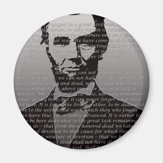 Abraham Lincoln Gettysburg Adres Magneet (Voorkant)