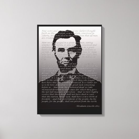 Abraham Lincoln Gettysburg Adres Portret Print (Voorkant)