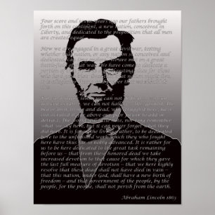Abraham Lincoln Gettysburg Adresse Poster Portrait