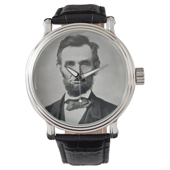 Abraham Lincoln Gettysburg Portret Horloge (Voorkant)