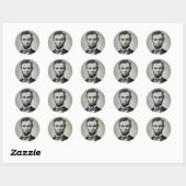 Abraham Lincoln Gettysburg Portret Ronde Sticker (Vel)