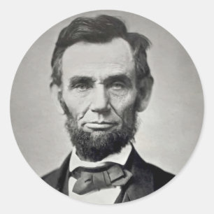 Abraham Lincoln Gettysburg Portret Ronde Sticker