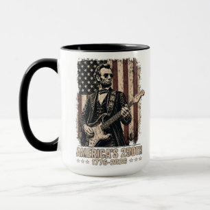 Abraham Lincoln Gitaar spelend 4 juli 250ste verja Mok