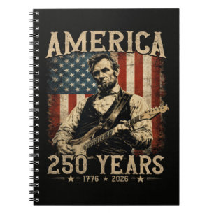 Abraham Lincoln Gitaar spelend 4 juli Notitieboek