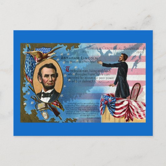 Abraham Lincoln Giving Gettysburg Adres Briefkaart (Voorkant)