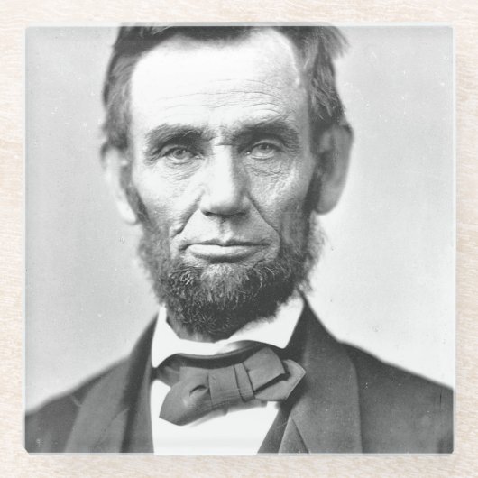 Abraham Lincoln Glazen Onderzetter (Voorkant)