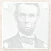 Abraham Lincoln Glazen Onderzetter (Achterkant)