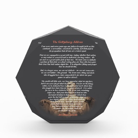 Abraham Lincoln - Het adres van Gettysburg Fotoblokken (Voorkant)