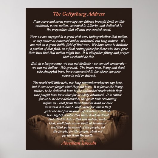 Abraham Lincoln - Het adres van Gettysburg Poster (Voorkant)