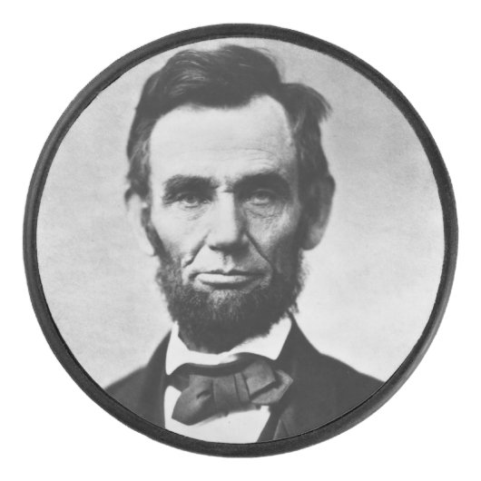 Abraham Lincoln, het zestiende President van Ameri Hockey Puck (Voorkant)
