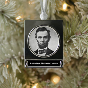 Abraham Lincoln, het zestiende President van Ameri Verzilverd Banner Ornament