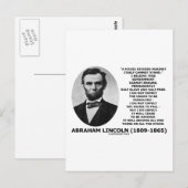 Abraham Lincoln House verdeeld Kan prijsopgave nie Briefkaart (Voorkant / Achterkant)