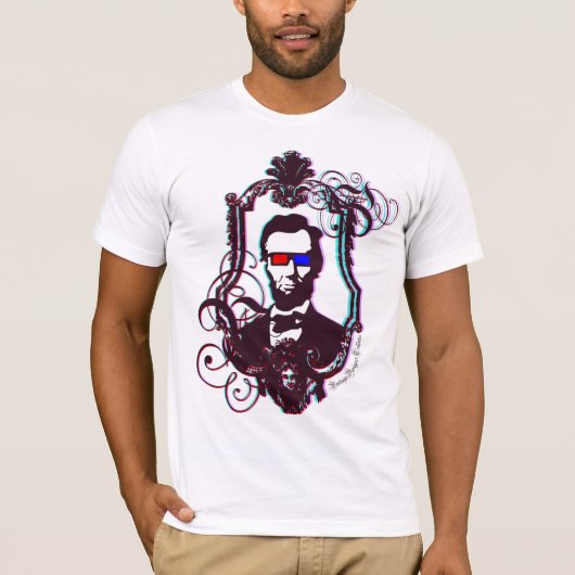 Abraham Lincoln in 3D-bril T-shirt (Voorkant)
