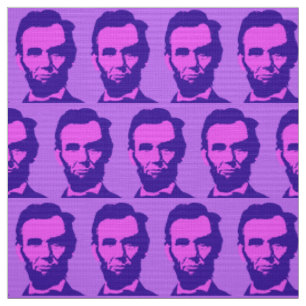 Abraham Lincoln in Pop Art Roze & Paars Stof