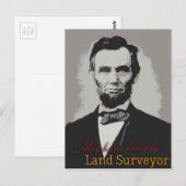 Abraham Lincoln Land Surveyor Briefkaart (Voorkant / Achterkant)