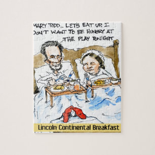Abraham Lincoln & Mary Todd Breakfast in bed Legpuzzel