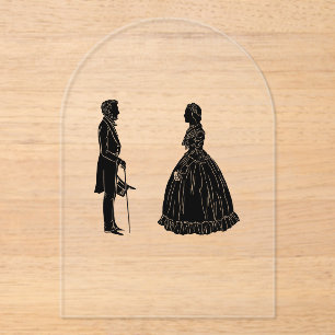 abraham lincoln mary todd lincoln silhouet acryl uitnodigingen
