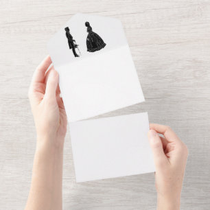 abraham lincoln mary todd lincoln silhouet all in one uitnodiging