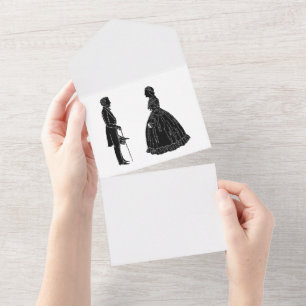 abraham lincoln mary todd lincoln silhouet all in one uitnodiging