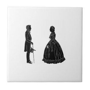 abraham lincoln mary todd lincoln silhouet ballo tegeltje